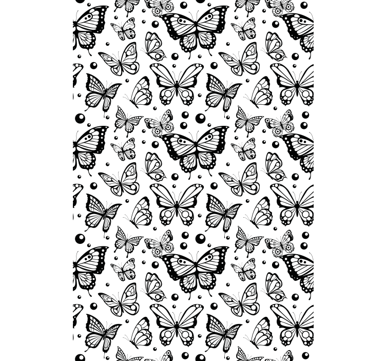 Monocolor butterflies and dots butterflies wallpaper - TenStickers