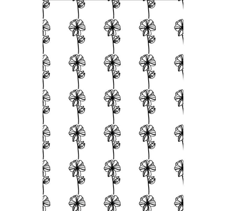 Hallway wallpaper with black vertical flowers - TenStickers