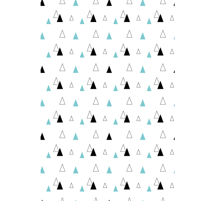 Nordic wallpaper in black grey and blue triangles - TenStickers