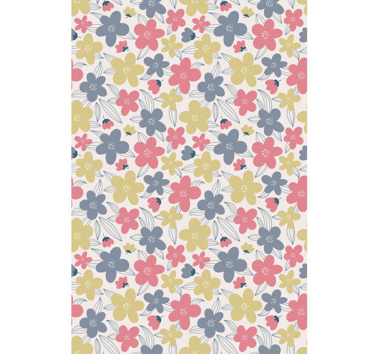 Nordic wallpaper in light-colored floral pattern - TenStickers