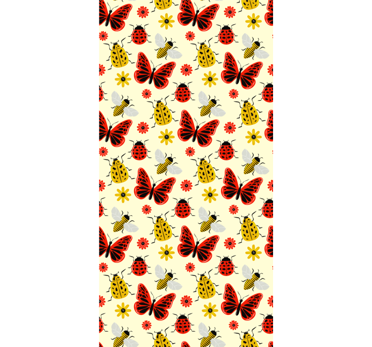 Nordic wallpaper colorful minimalist insect pattern - TenStickers