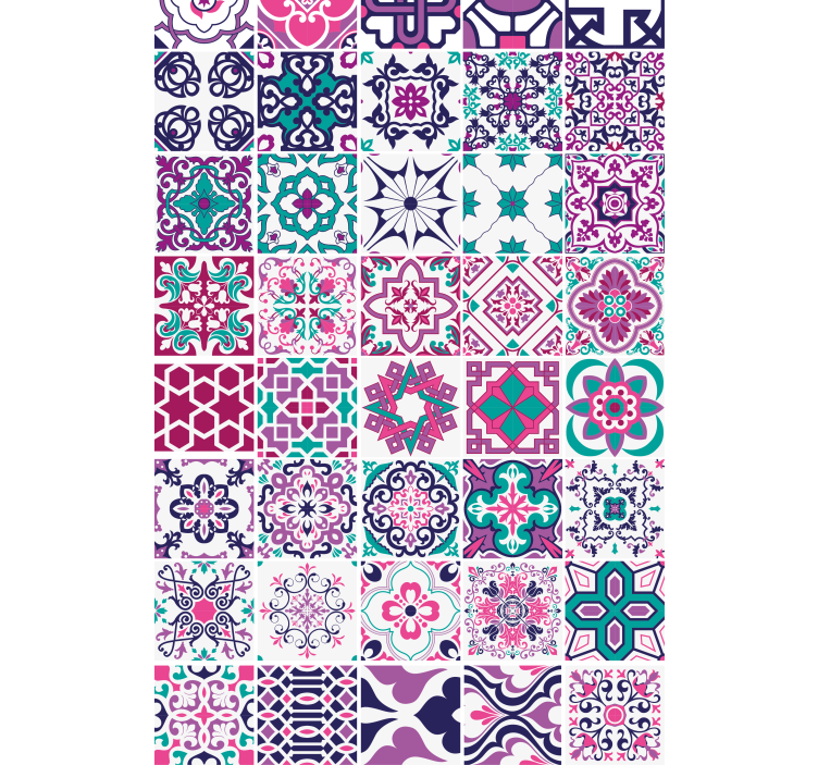 Textured wallpaper geometric tile design - TenStickers