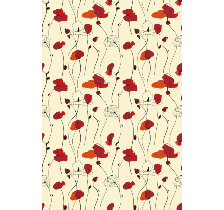 Poppies classic wallpaper - TenStickers