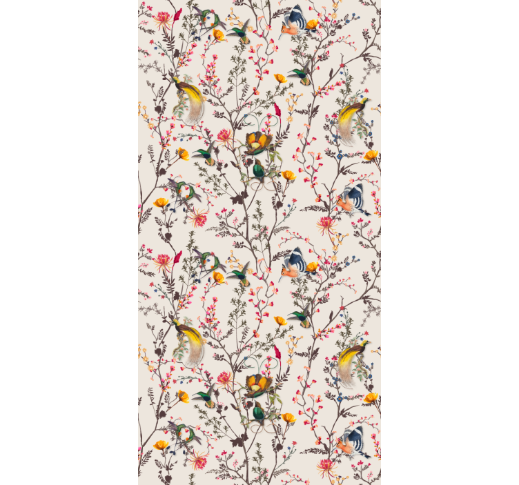 Classic wallpaper naturalistic floral pattern - TenStickers