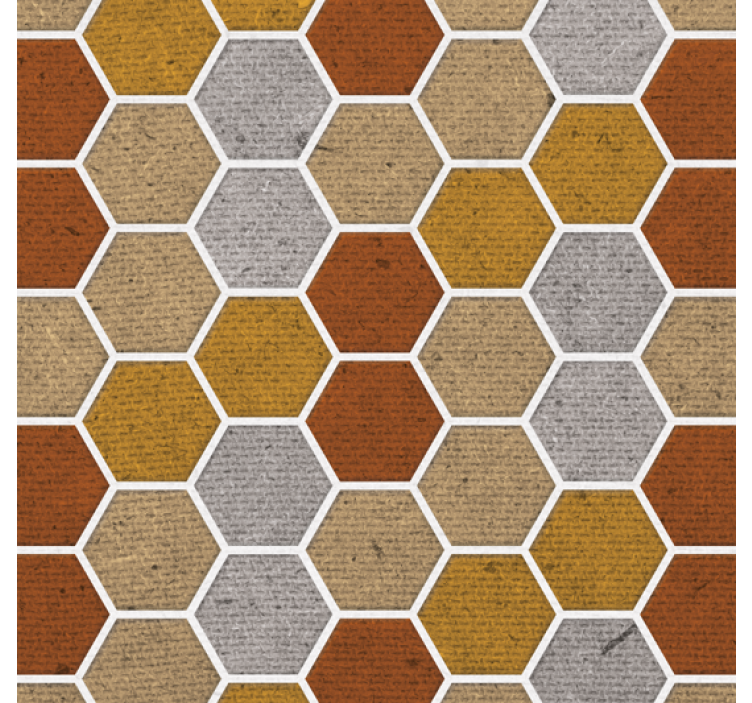 Living area wallpaper honeycomb texture - TenStickers