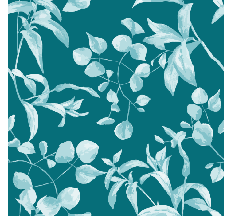 Flowers wallpaper blue watercolor pattern - TenStickers