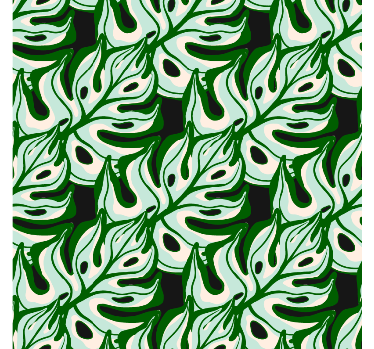 Flowers wallpaper in a black and green splashy pattern - TenStickers