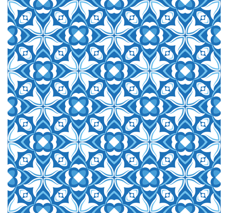 Retro wallpaper modern blue vase hampton style - TenStickers