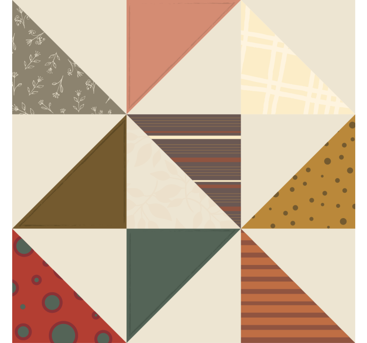 Retro wallpaper with patchwork triangle design - TenStickers