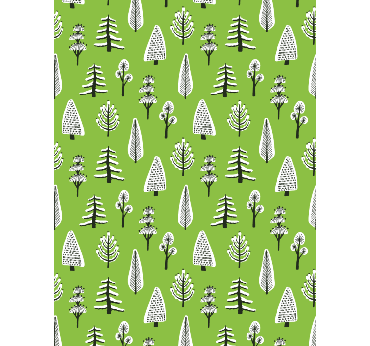 Wallpaper of a tree in various shades of green - TenStickers