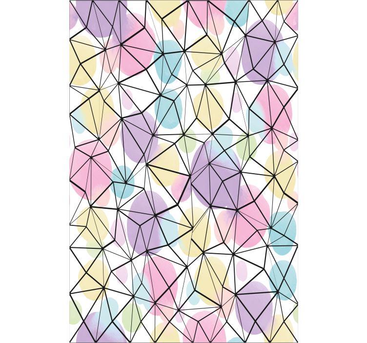 Wallpaper office colorful circles with black lines - TenStickers