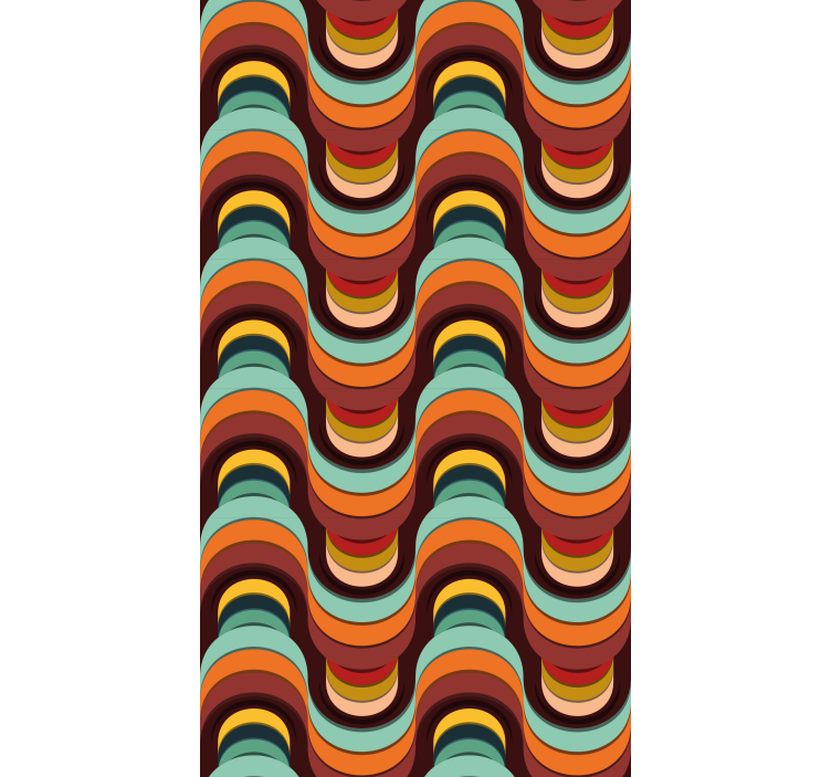 Contemporary wallpaper in vibrant retro design - TenStickers