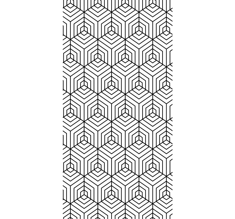 Contemporary wallpaper in black and white hexagons - TenStickers