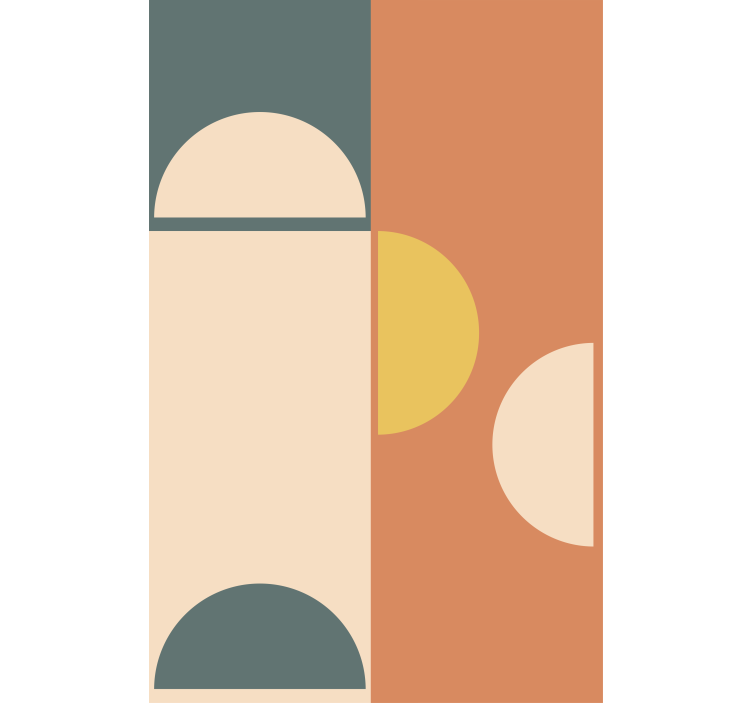 Contemporary wallpaper featuring geometric art shapes - TenStickers