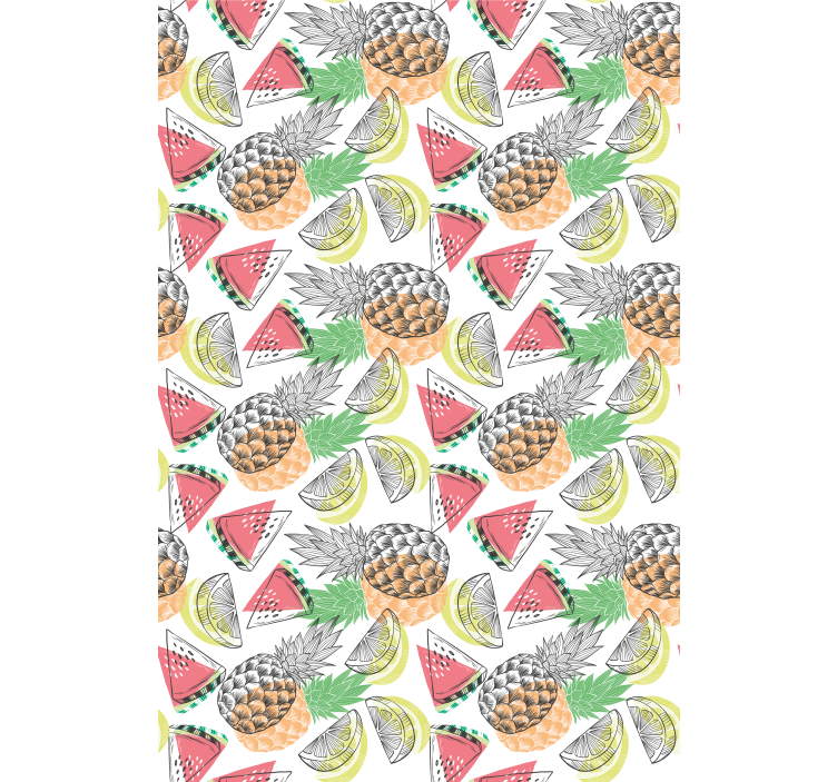 Contemporary wallpaper summer fruit vibrant design - TenStickers