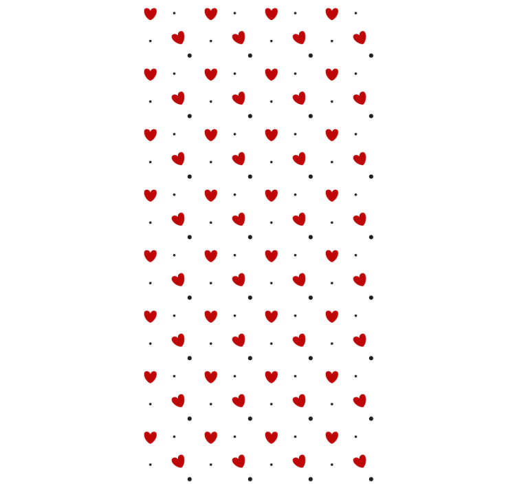 Contemporary wallpaper pattern-decor hearts and dots - TenStickers