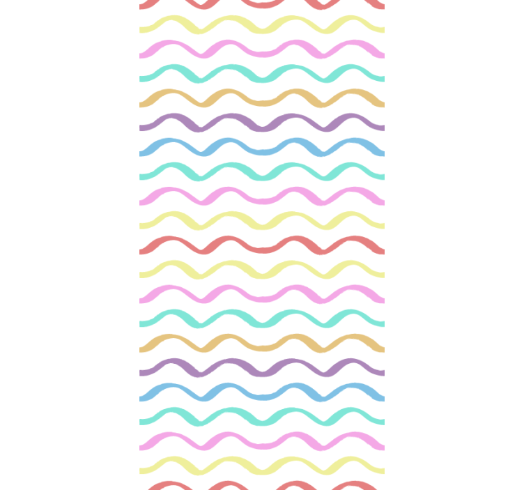 Wallpaper childrens room colorful wavy lines - TenStickers