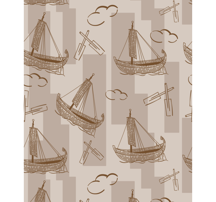 Wallpaper childrens room sailing boats design - TenStickers