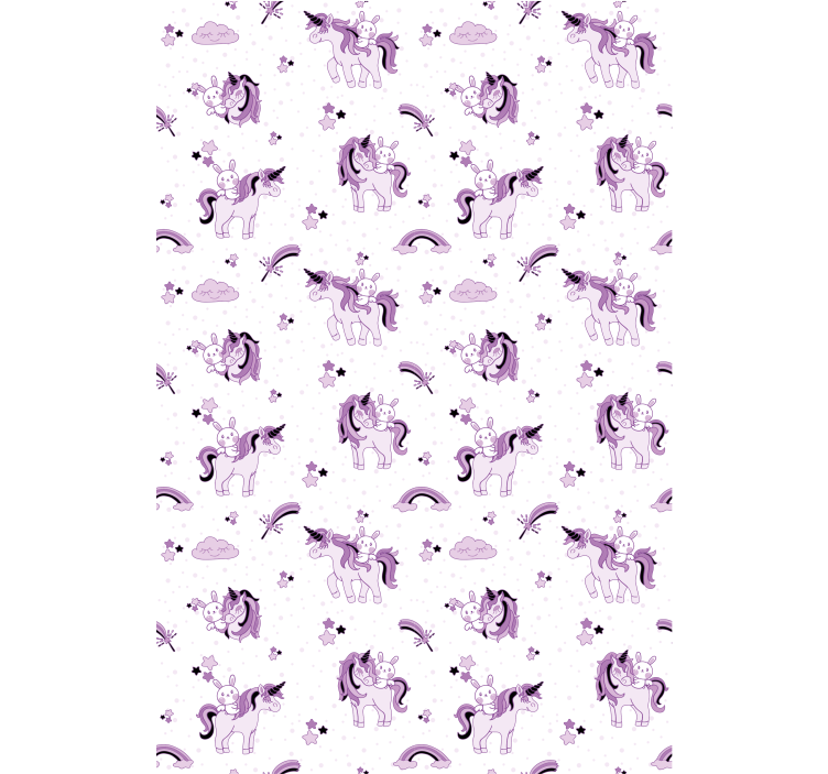 Wallpaper childrens room fantasy purple unicorns - TenStickers