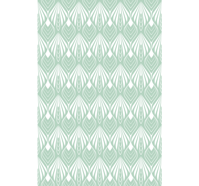 Wallpaper for dining area with green stylised leaves - TenStickers