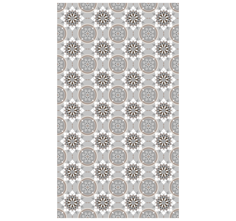 Kitchen wallpaper with floral floor tiles - TenStickers