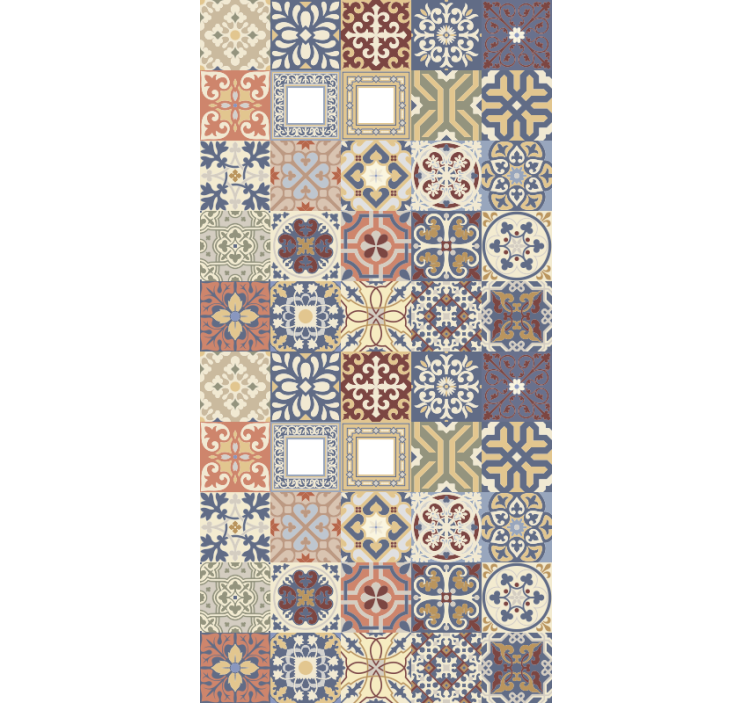 Kitchen wallpaper in multicolor hydraulic style - TenStickers