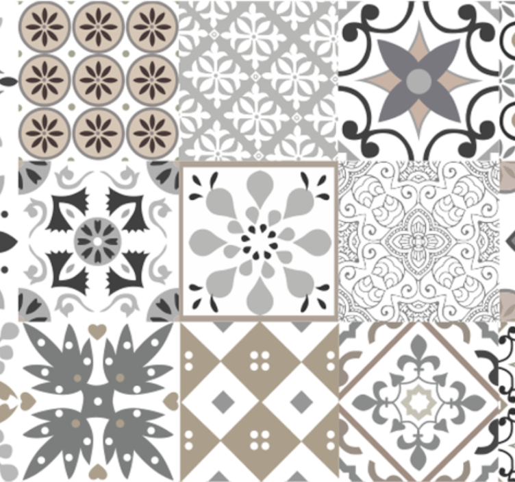 Kitchen wallpaper grey mosaic design - TenStickers