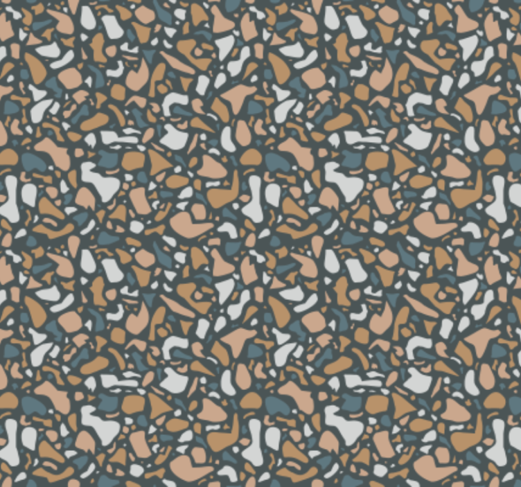 Kitchen wallpaper in brown and blue terrazzo - TenStickers