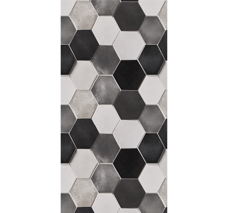 Kitchen wallpaper grey hexagons - TenStickers