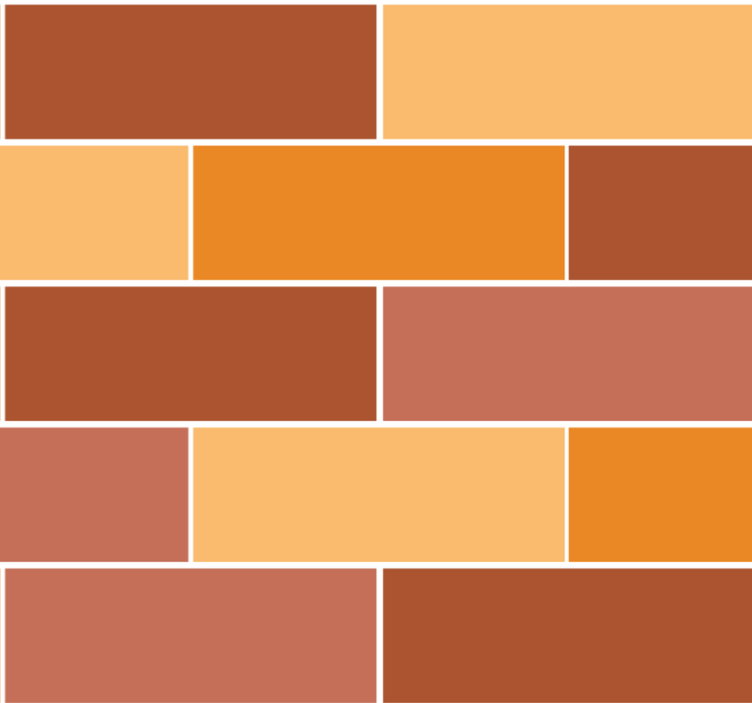 Bathroom wallpaper in colorful brick layout - TenStickers