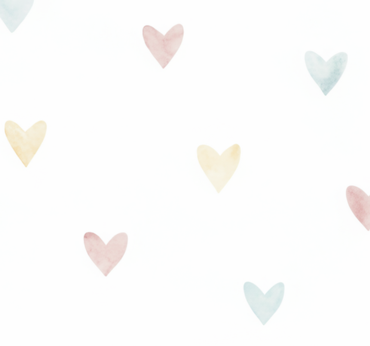Master bedroom wallpaper watercolor pastel hearts - TenStickers