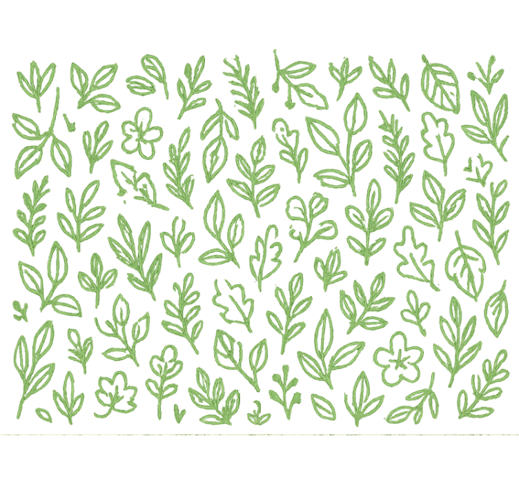 Botanical green wallpaper childrens room - TenStickers