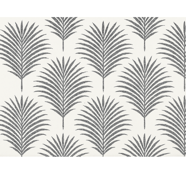 Master bedroom wallpaper black palm design - TenStickers