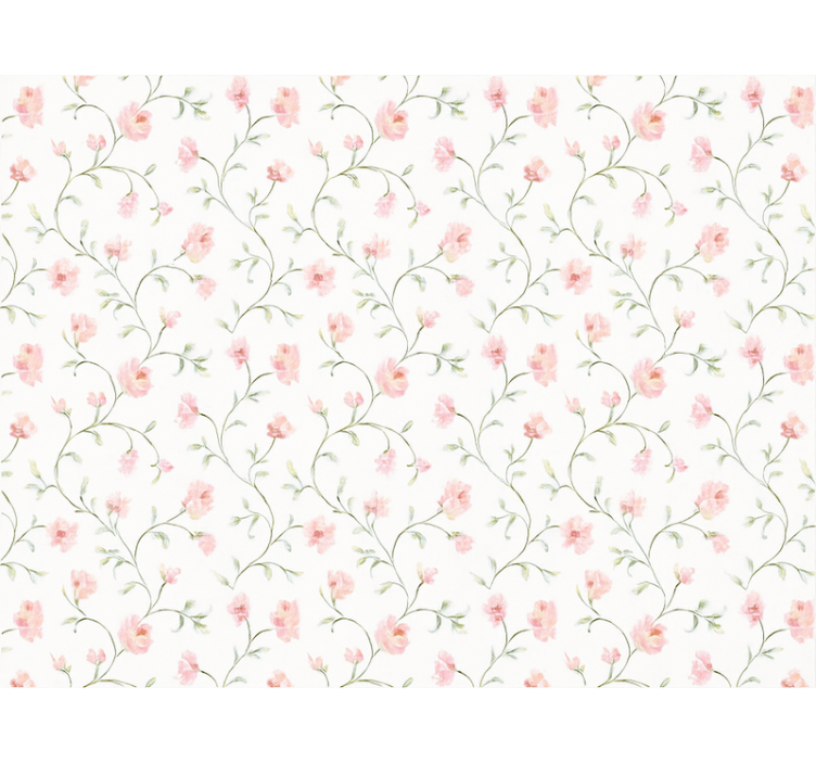 Master bedroom wallpaper botanical pink flower - TenStickers