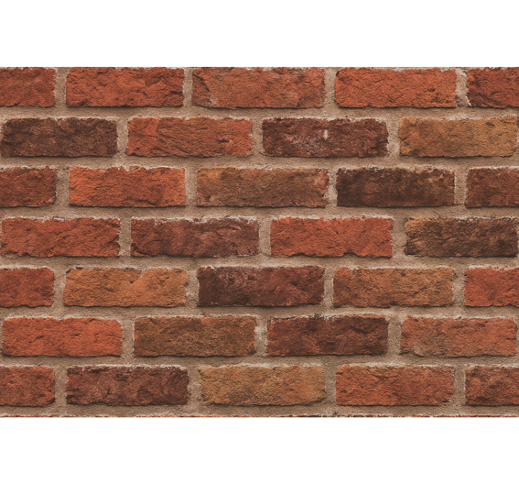 Living area wallpaper red brick effect - TenStickers