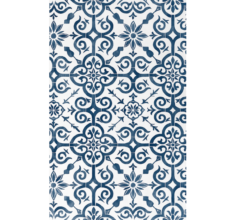 Tile effect wallpaper blue moroccan tile - TenStickers
