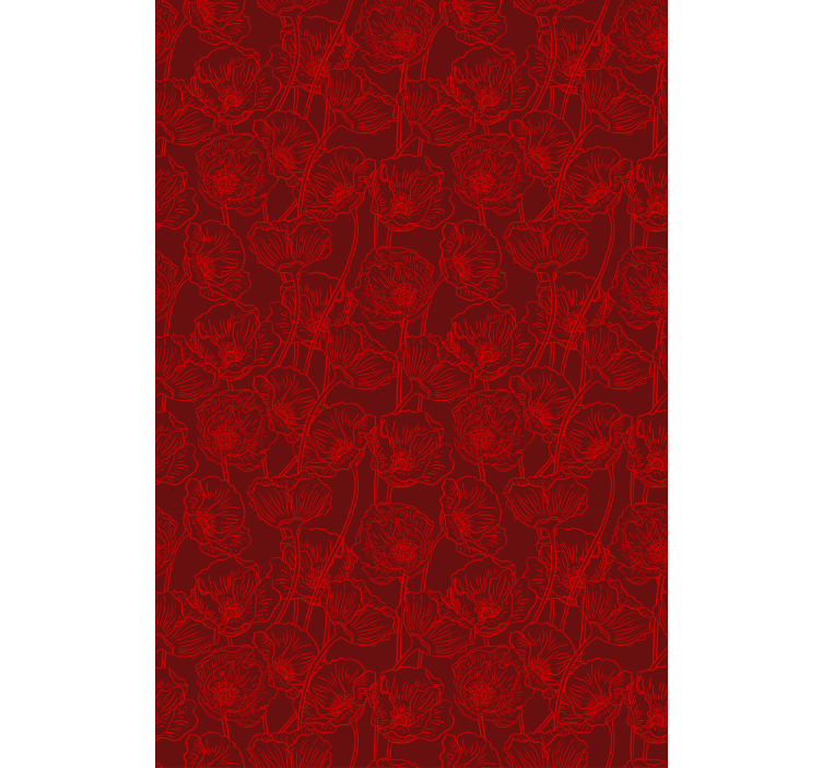 Flowers wallpaper artistic poppies with stems - TenStickers