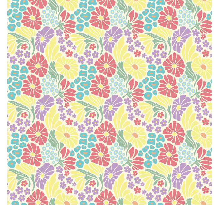 Flowers wallpaper pastel blooms - TenStickers