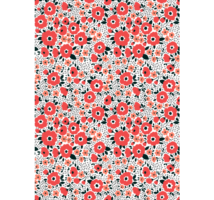 Flowers wallpaper abstract red poppies design - TenStickers