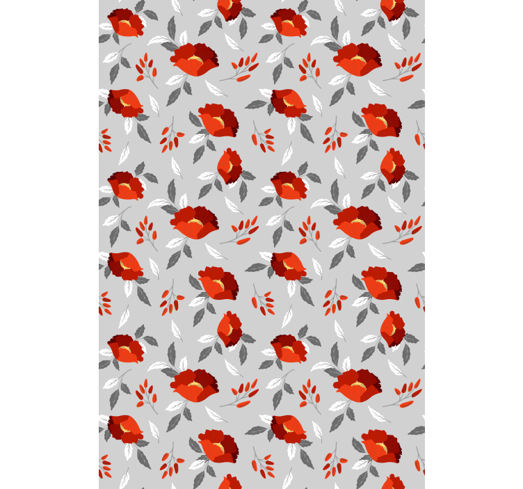Flowers wallpaper floating red poppies - TenStickers