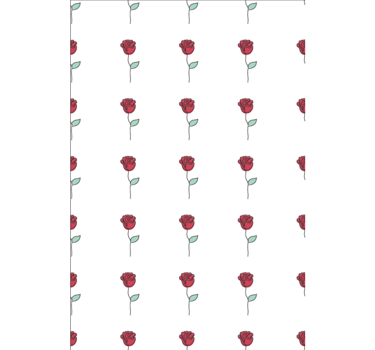 Flowers wallpaper featuring cute red rose line art - TenStickers