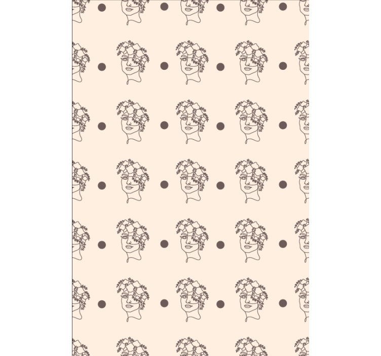 Flowers wallpaper silhouette of a cute woman floral - TenStickers