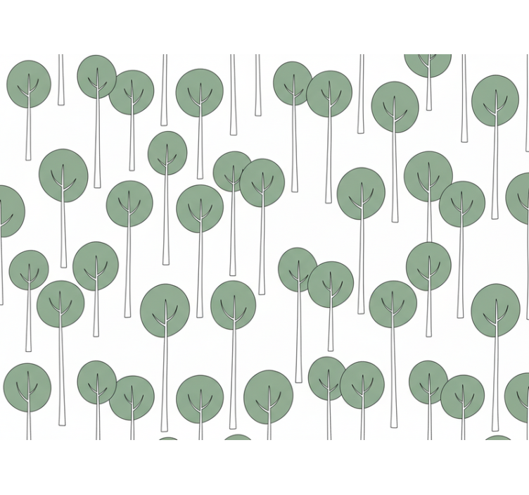 Flowers wallpaper minimalistic tree design - TenStickers