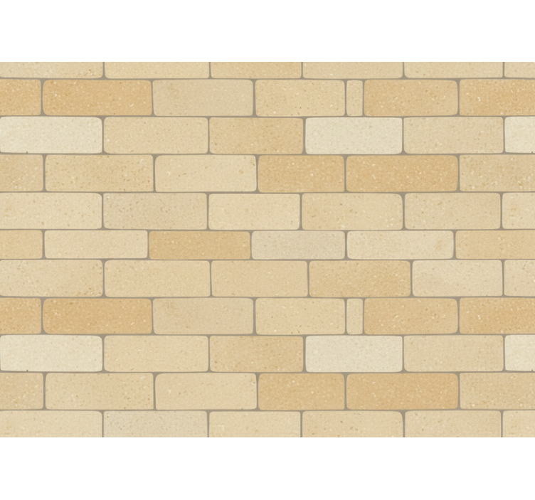 Stone effect wallpaper beige yellow bricks - TenStickers