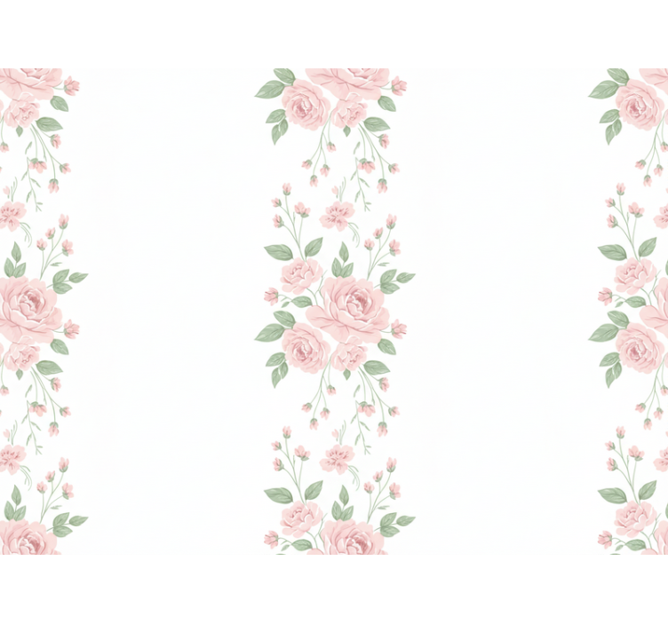 Flowers wallpaper light pink floral design - TenStickers