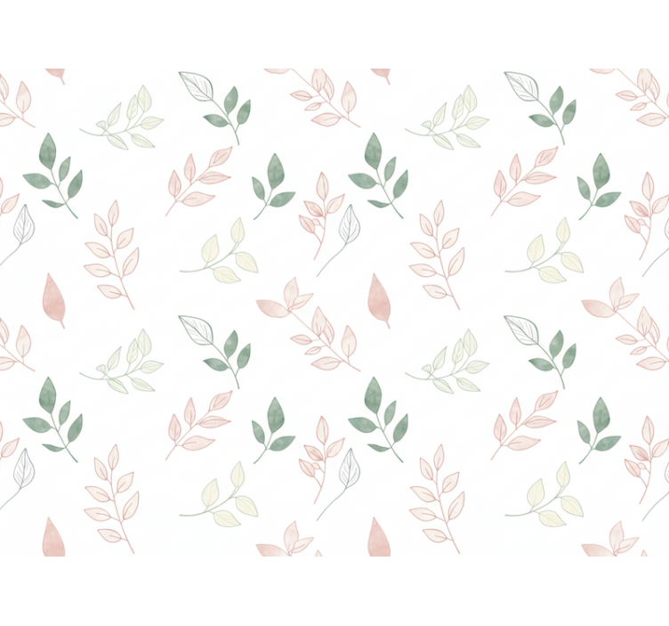 Flowers wallpaper light leaves in soft colors - TenStickers