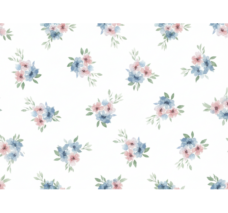 Flowers wallpaper small flowers in watercolor - TenStickers