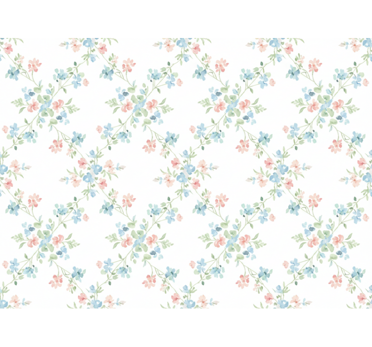 Flowers wallpaper small flowers in soft watercolor - TenStickers