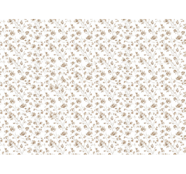 Flowers wallpaper small brown watercolor flowers - TenStickers