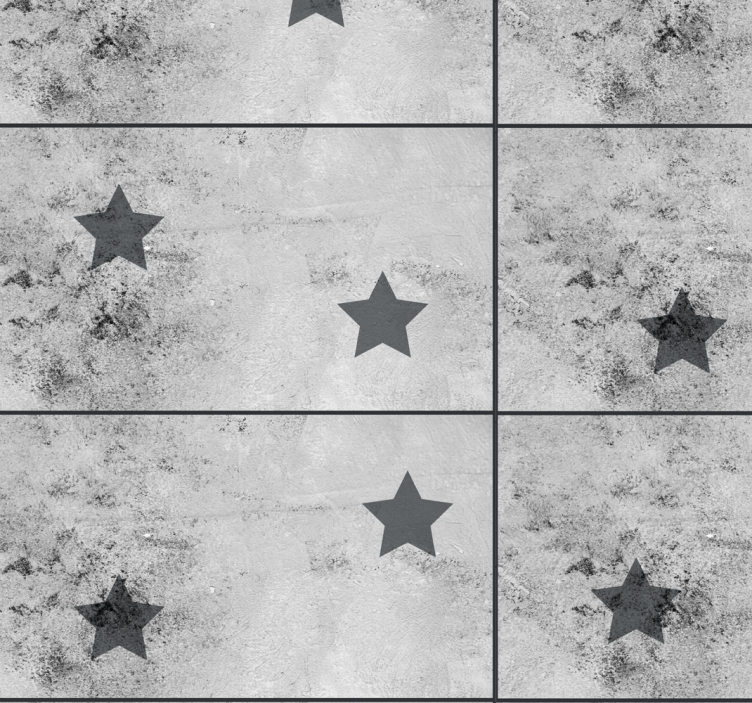 Geometric Star Pattern Concrete Wallpaper - TenStickers